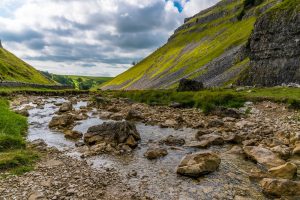 A,View,Looking,Down,Gordale,Beck,,Yorkshire,In,Summertime